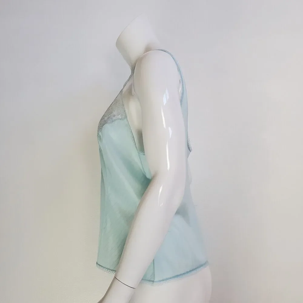 Vintage Warner's Light Blue Striped Lace Camisole - Picture 2 of 8